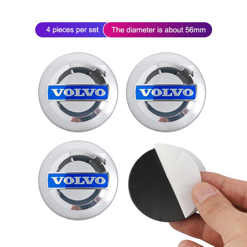 

56mm Aluminum Car Wheel Center Hub Cap Stickers Styling For Volvo XC90 V90 V60 XC60 V40 EC40 EX40 S80 S60 S90 C40 XC40 V70 XC70