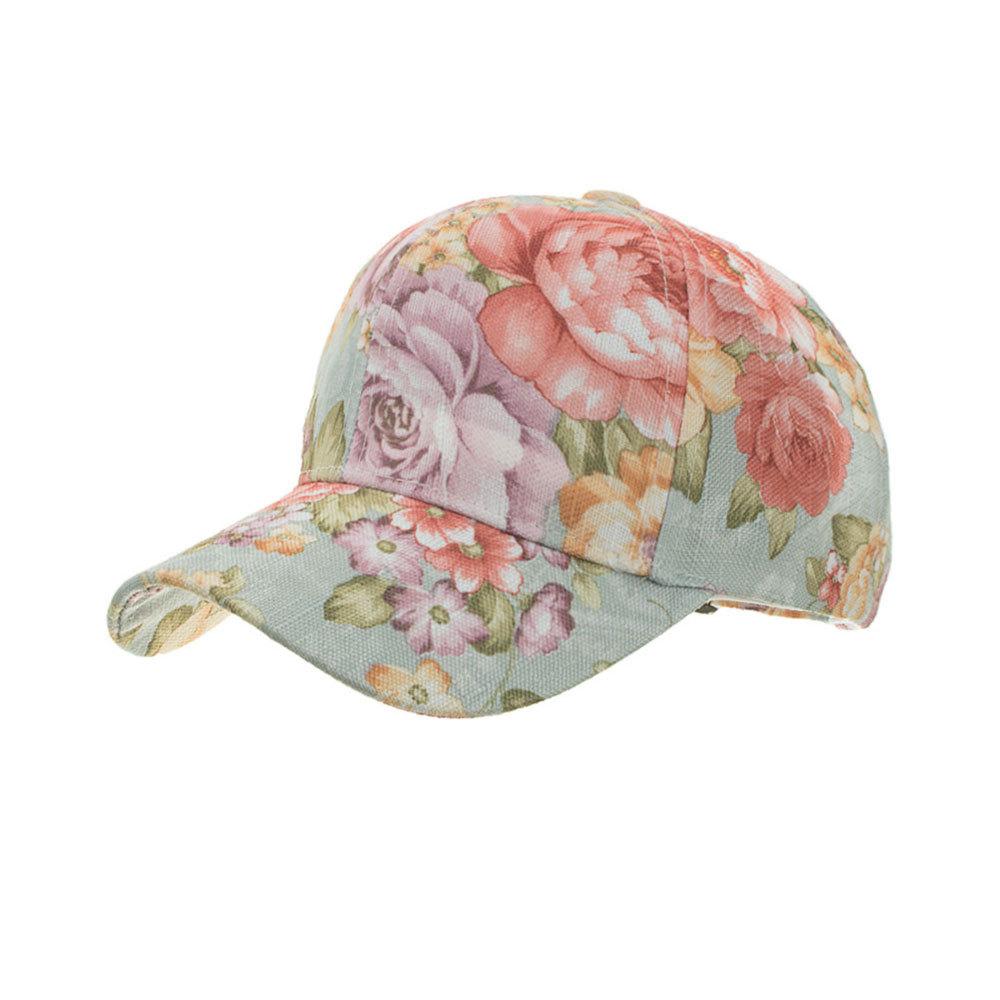 

Spring and summer new lace print baseball cap sunshade outdoor sun hat светло-синий