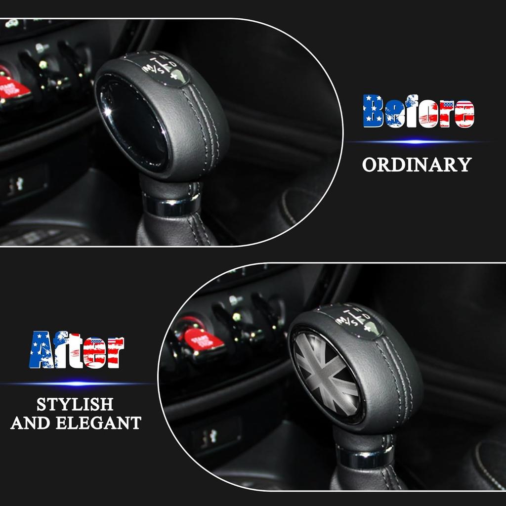 TOMALL Car Gear Shift Knob Cover Compatible with Mini Cooper/Cooper S Clubman F54 F56 Hardtop F55 Hardtop 4-Door Convertible F57 Auto Shift Gear