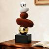 Golden Gradient Velvet Stacked Stone Sculpture Model Ornaments, Handicrafts, Living Room Decorations, Desktop Display Figurines