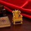 3D Printed Dragon Throne Ornament, Mini Emperor Chair Figurine with Gold Carving, Compact Desk Ornament & Key Holder Stand for Home Office Decor
