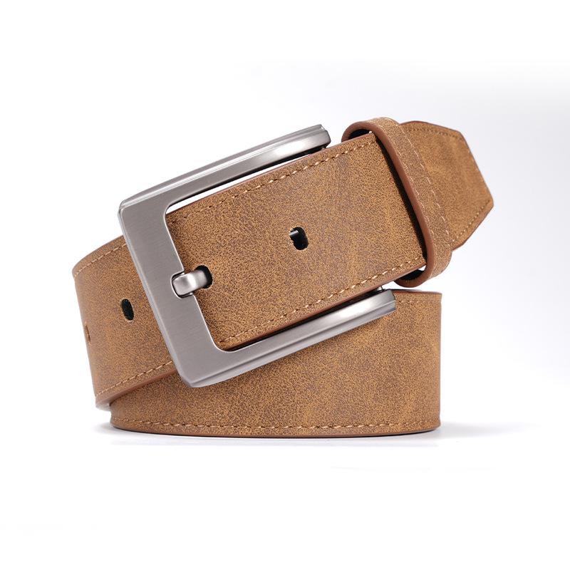Men s Genuine Leather Retro Belt - Versatile, Durable Cowhide for Casual Pants & Jeans 115 cm коричневый