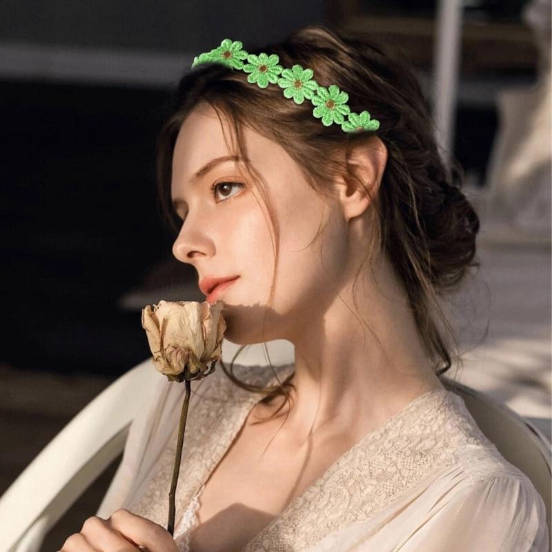 Girl Daisy Headbands Elegant Flower Headwear Daisy Hairbands Headwear Elegant Spring Hairbands Birthday Party