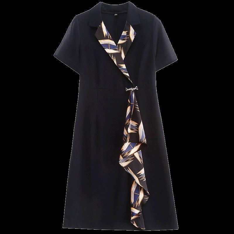 Elegant Mid-Aged Women's Summer Short-Sleeve Dress