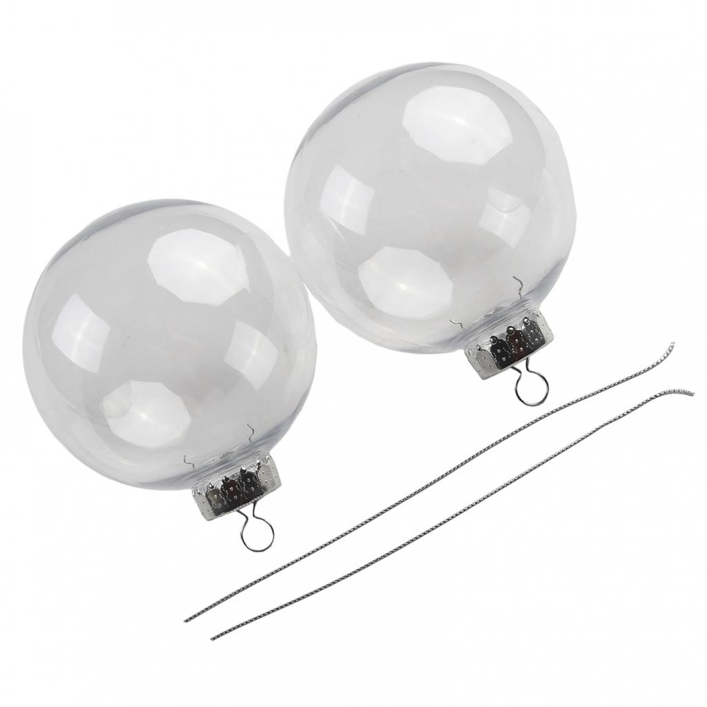 Clear Round Plastic Baubles for Christmas Tree Pack of 5/10 Fillable Ornaments