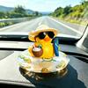 Plastic Cartoon Milk Tea Shop Little Yellow Duck Decor For Car Dashboard Display