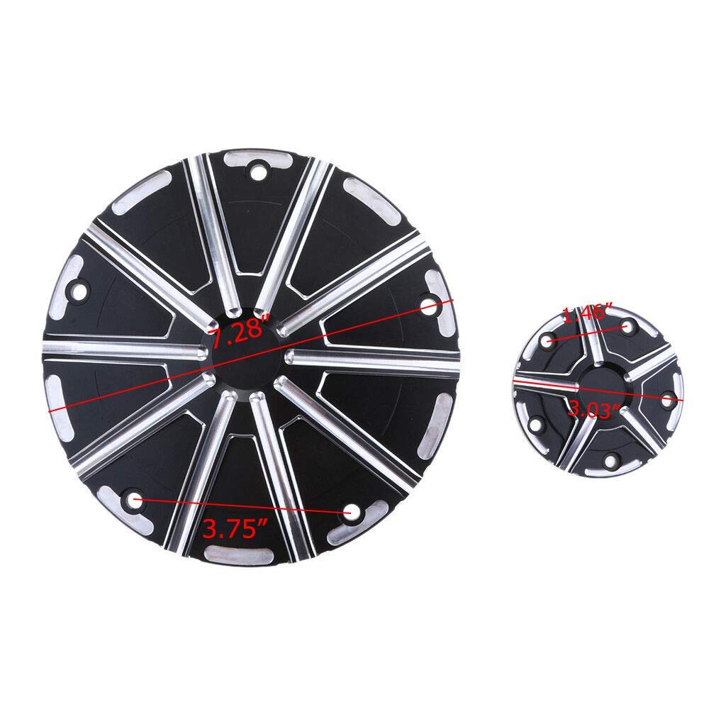 AQIMY Motorcycle Derby Cover Timing Timer Cover CNC Aluminum Harley Touring Road King Model Engine Cover Cap Black