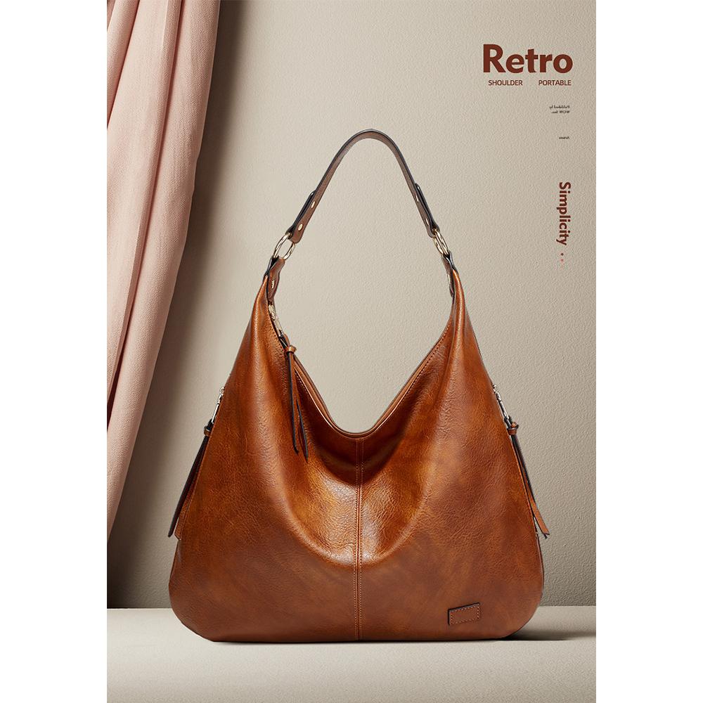 Damen-Tragetasche, Handtasche, PU-Leder, modische Hobo-Umhängetasche mit verstellbarem Schultergurt