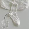 Women's Spring and Summer Creative Lace Bow Wooden Ear Edge Hollow Tube Stack Socks