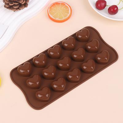 1Pc 15 Hole Three-Dimensional Heart-Shaped Silicone Mold Diy Chocolate Ice Grid Mousse Mold Soft Candy Baking Mold