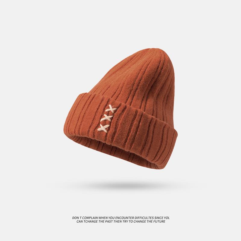 Wool hat for women, versatile bag head in autumn and winter, ear protection, warm and cold-proof, cold hat for men, big head circumference, small