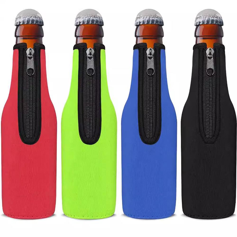 4Pcs Beer Bottle Insulator Sleeve with Zipper for 12oz Longneck Bottles