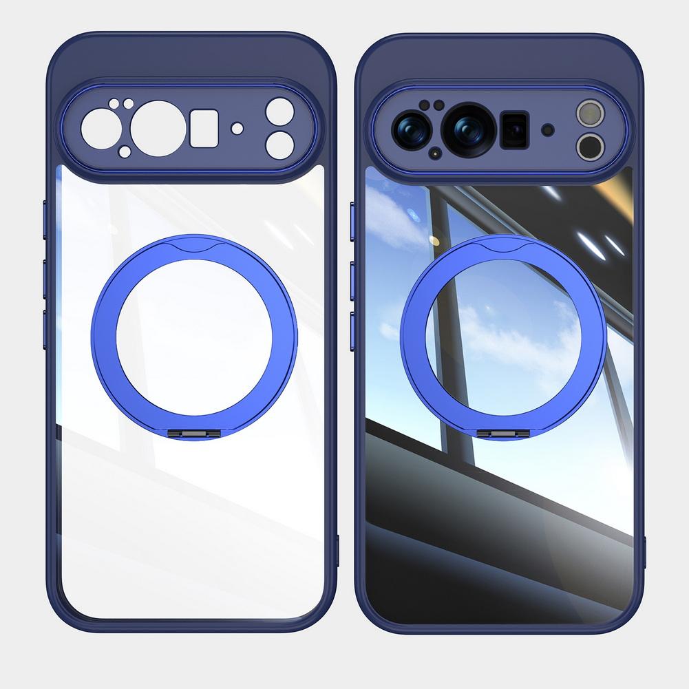 Magnetic Stand Glossy Clear Case For Google Pixel 10 Pro XL Pixel 10Pro 9A 9 Acrylic Hard PC Shockproof Protection Back Cover