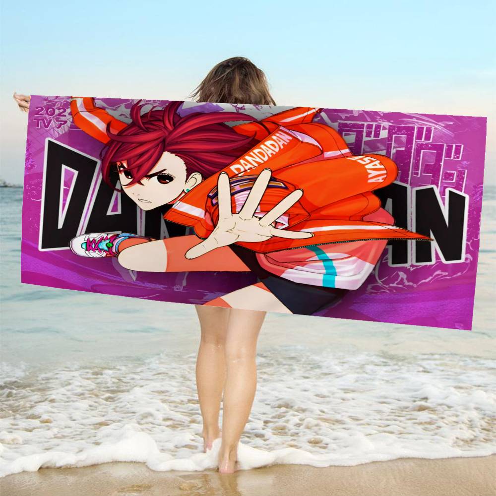 DAN DA DAN Anime Anime Beach Swimming Towel Soft Absorbent Washcloth Children's Gifts for Kids Travel Camping Gym