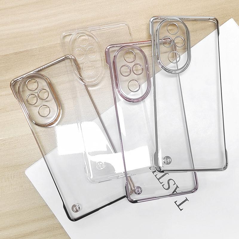 Plating No Borders Transparent Phone Case For Honor 200 Pro 200Pro Electroplated Clear Ultra Thin Clear Hard Back Bumper Cover