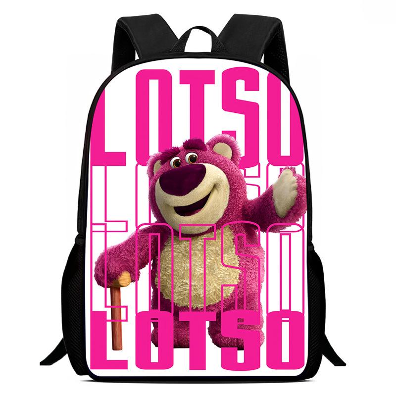 Strawberry Bear School Bag High Definition Printing Multi-Function Oxford Lightweight Backpack
