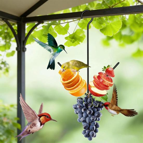 Oriole Bird Feeder Outdoor Hanging Orange Fruit Food Holder with Hook Weather-proof Outside Garden Metal Hummingbird Feeding