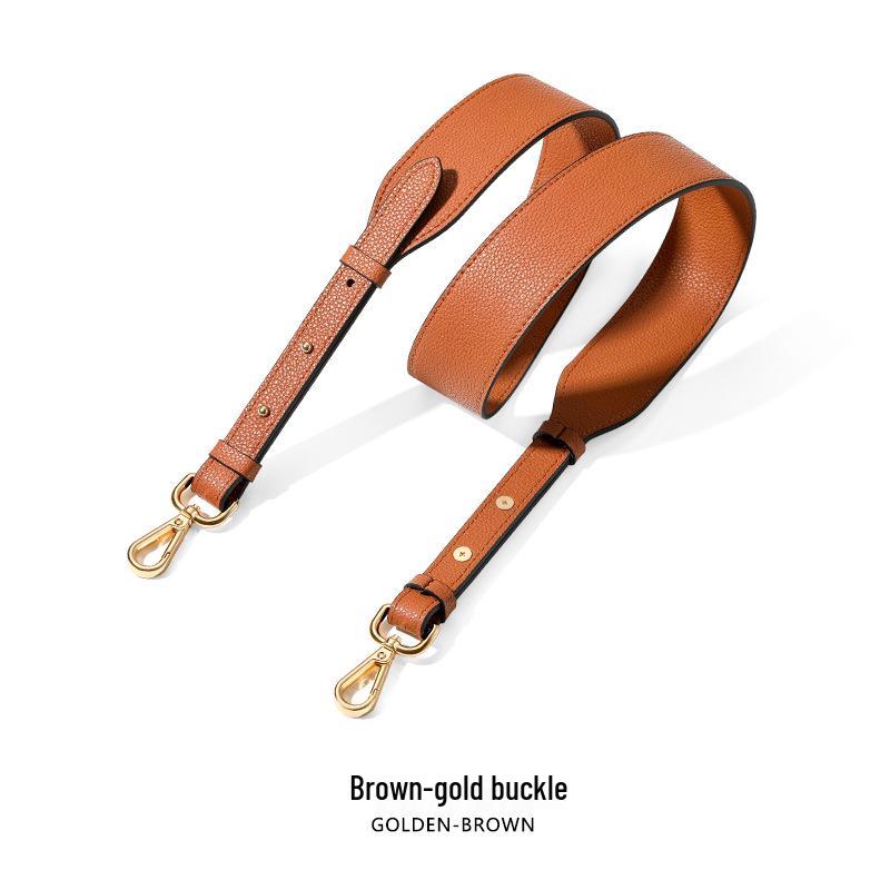 Breiter Schulterriemen aus Rindsleder mit genarbter und Litschi-Musterung - Vielseitiger, verstellbarer Taschen-Ersatzriemen