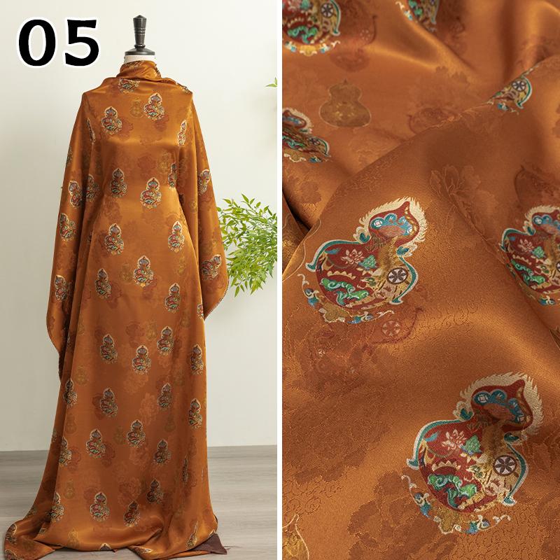 50*143cm Chinese Style Jacquard Rayon Fabric Luxury Xiangyun Yarn Drape Fabric For Diy Sewing Qipao Cheongsam Hanfu Dress Coat
