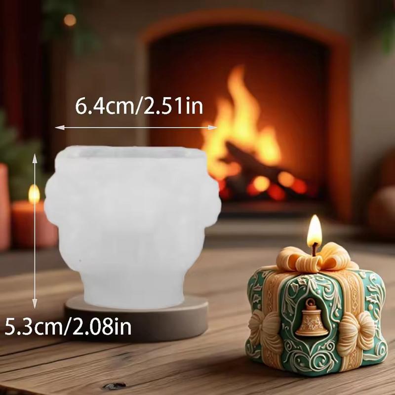 

3D Bell Gift Box Silicone Candle Mould Squirrel Snowman Apple Plaster Resin Mold for Christmas Home DIY Decoration Party Gifts