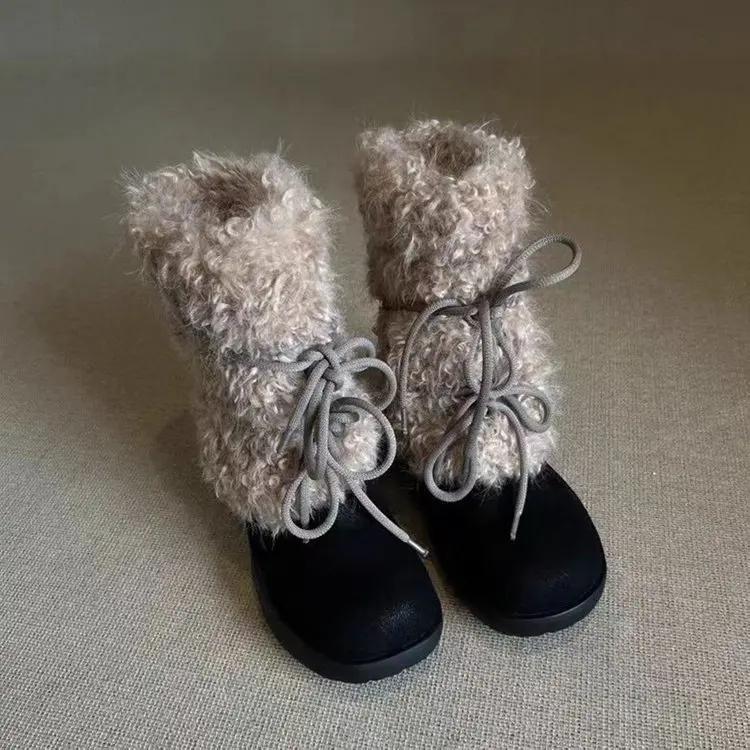 Autumn and Winter New Style Women's Snow Boots Thick-Soled Fleece-Lined Warm Ankle Boots Women's Cotton Shoes Winter