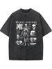 T-shirt Girocollo Lavata Retrò Traspirante Assorbi Sudore Morbida Adatta per il Pendolarismo Quotidiano e l'Uso Casual Lavabile in Lavatrice Unisex T-shirt Lavata