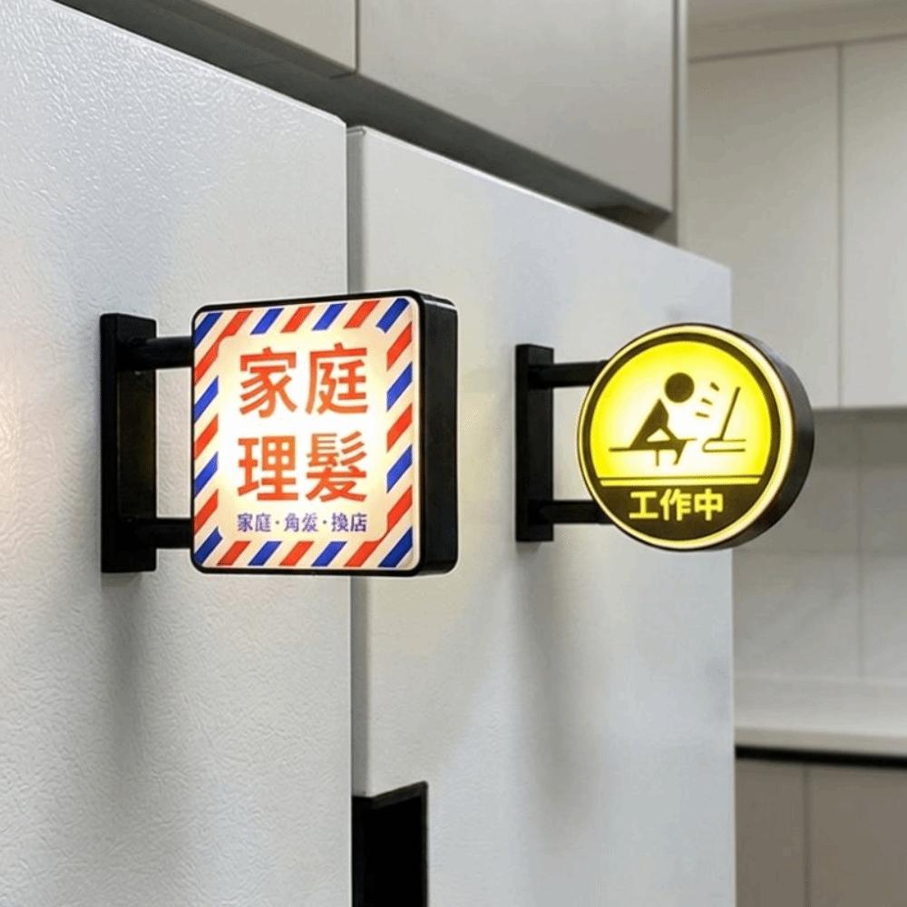 Novelty Glowing Magnetic Advertising Sign Plastic LED Fridge Magnet Light Sign Store Signboard