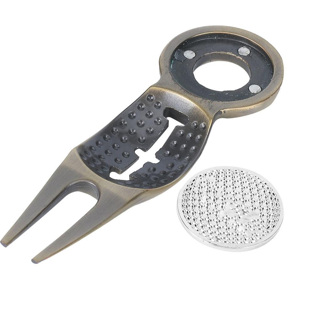 Divot Repair Tool Zinc Alloy  Divot Repair Tool Magnet with Marker Line for Training Practicing