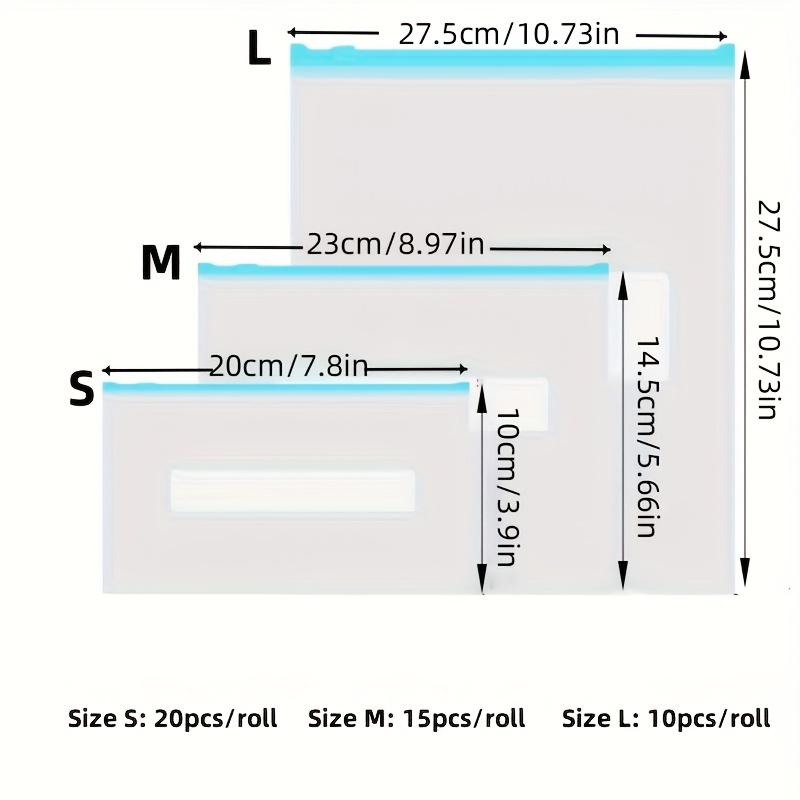

45pcs Reusable Leakproof Zipper Clear Food Storage Bags, Essentials for Fruits, Grains, Vegetables, Meats Food Packaging Bag