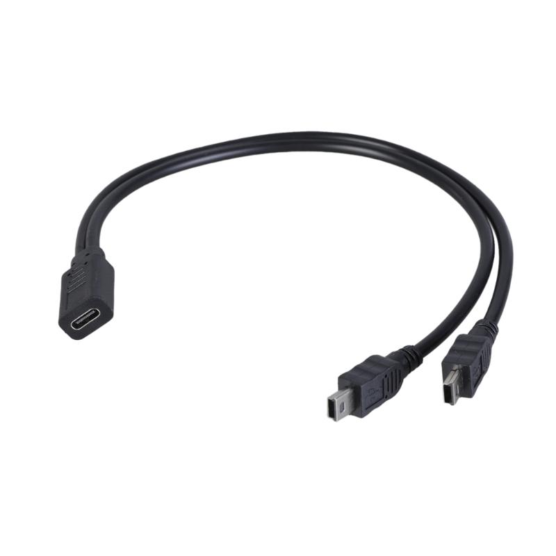 Tragbarer USB C Buchse auf Doppel Mini USB 5Pin Stecker Splitter USB Splitterkabel Typ C Ladekabel für Typ C Gerät