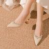 Fashion New French Sparkle Rhinestone Temperament Small Pointed Toe Thin Heel Shallow Wedding Shoes High-heeled Women's Shoes