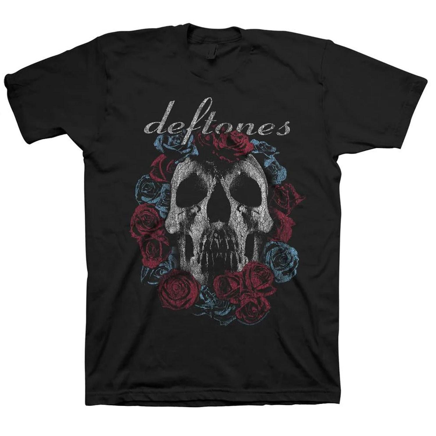 Men s Deftones Skull Slim Fit T-shirt XX-Large Black L