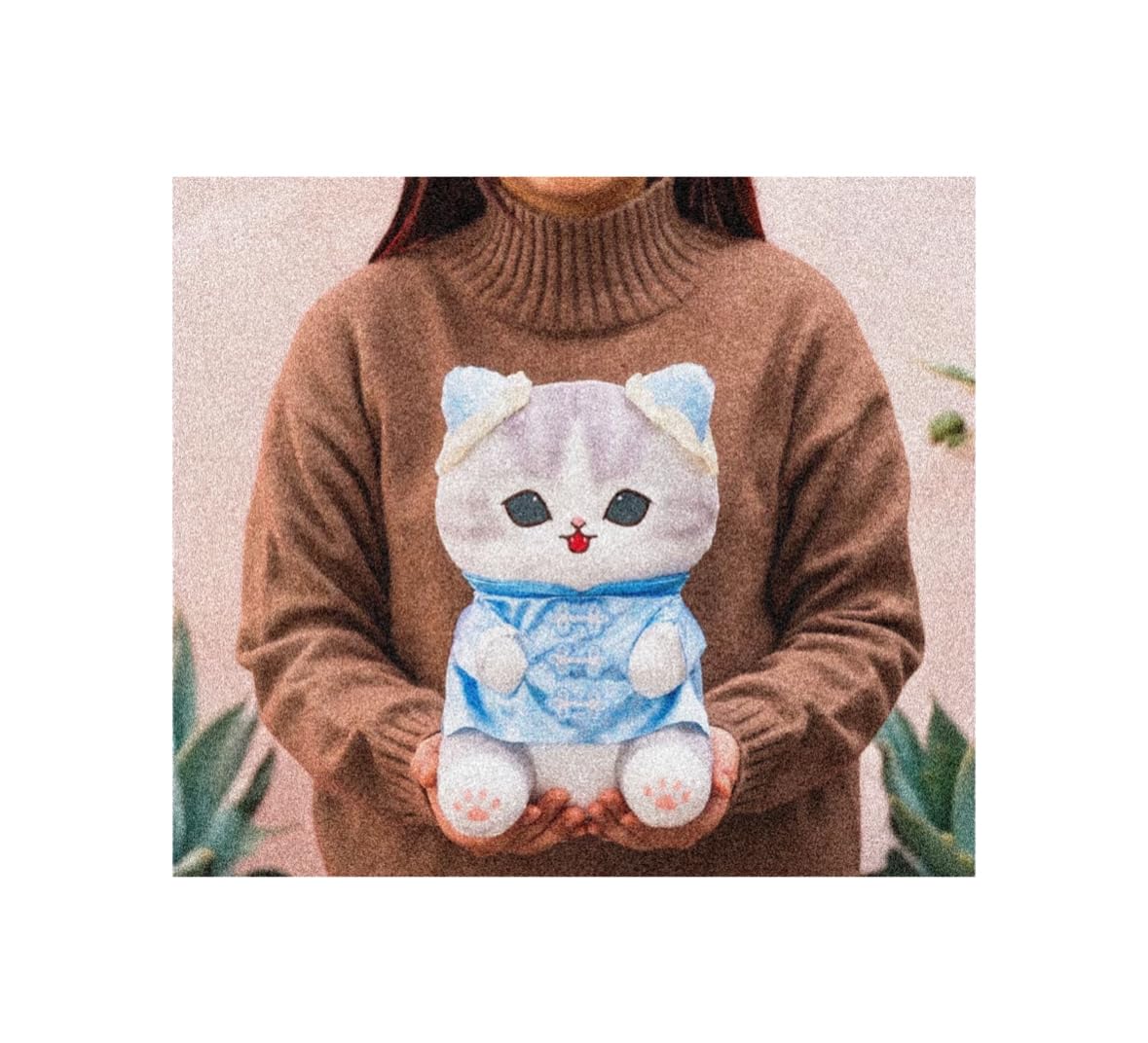 

Mofu China Nyan Большая плюшевая игрушка, Прибл.. 28см, Официальный мерч (синий)