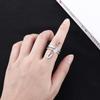 Girls Zircon Double Layer Pin Design Micro-Inlaid Copper Open Ring Finger Rings Fashion Jewelry