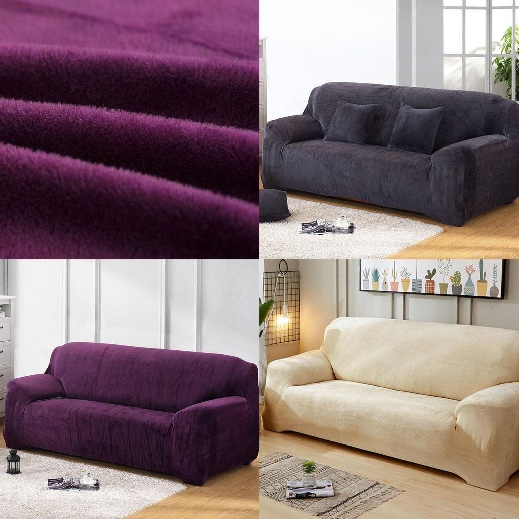 Durable Easy Fit Sofa Slipcover Plush Velvet Cover With Excellent Elasticity For Sofas