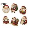 Urlaubsparty-Gastgeschenke 6 Stück/Set Kühlschrankmagnete Kunst-Kit mit Kunstperlen, Weihnachts-Schneemann-Baum-Weihnachtsmann Funkelnde Strass-Verzierungen Magnete, DIY Mosaik