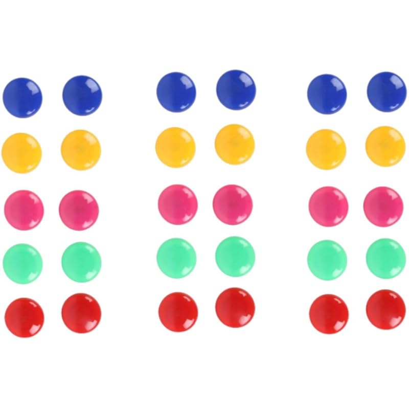 YAJNAS Pack of 30 Colorful Opaque Magnet for Magnetic White-Boards - Sticky Stick Notes, Photos, Charts Notice Board/Pla