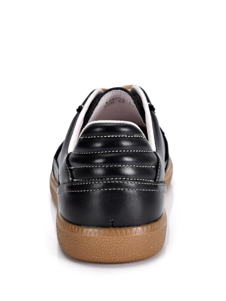 Men's Genuine Leather Retro White Casual Sneakers - Versatile German Training Style