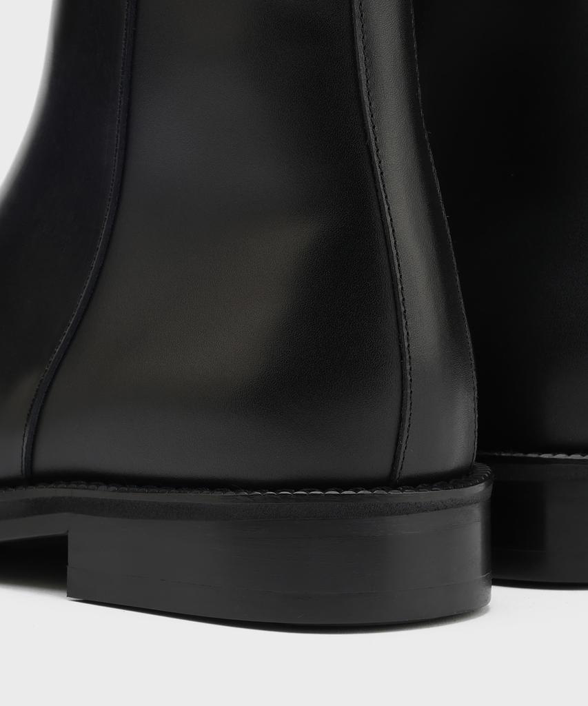 Firenze Atelier [Vibram] Minimal Semi-Square Zip-Up Boots 7430-Z [Fg Black]