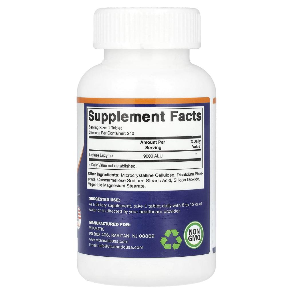 Lactase-Enzym, 9.000 Fcc, 240 Tabletten
