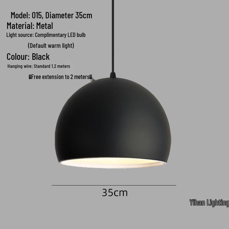 Modern Nordic Single-Head Pendant Light for Hotels, Bars, and Restaurants - Industrial Retro Style Lampshade.