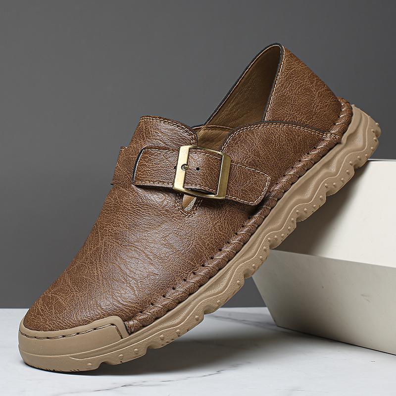 Handmade Casual Leather Shoes Moccasins Men Flats Shoes Large Size 39-48