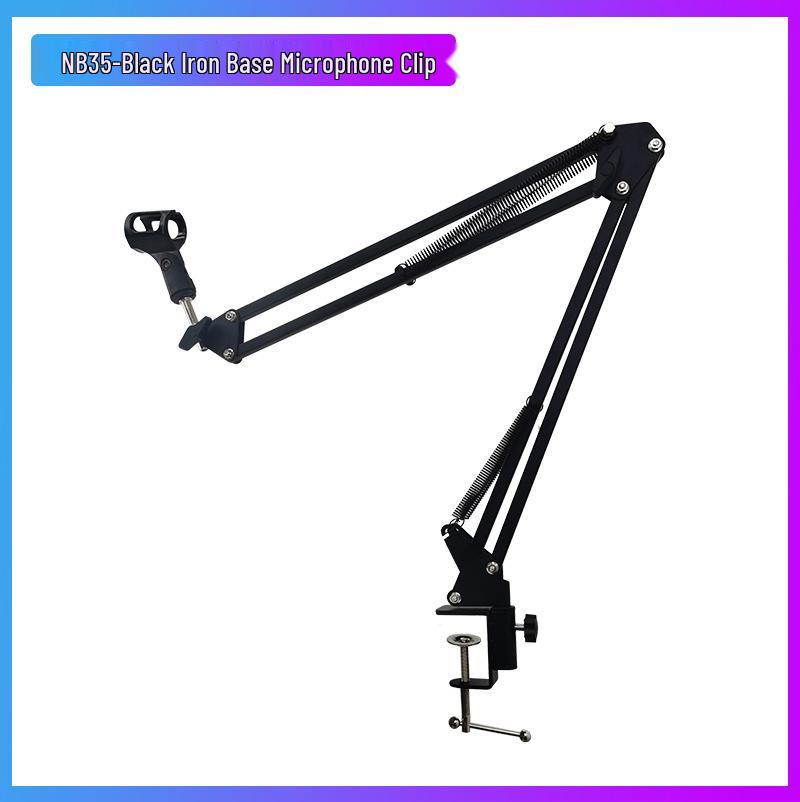 NB35 Universal Folding Microphone Boom Arm Stand with Clamp for Desktop Live Streaming.
