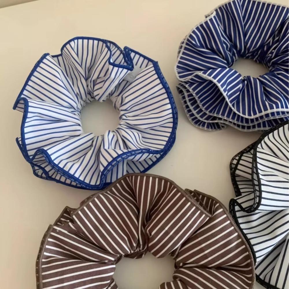 

Headwear Women Hair Scrunchies Oversized Lattice Headdress Sweet Elastic Hair Tie Rope Summer White blue