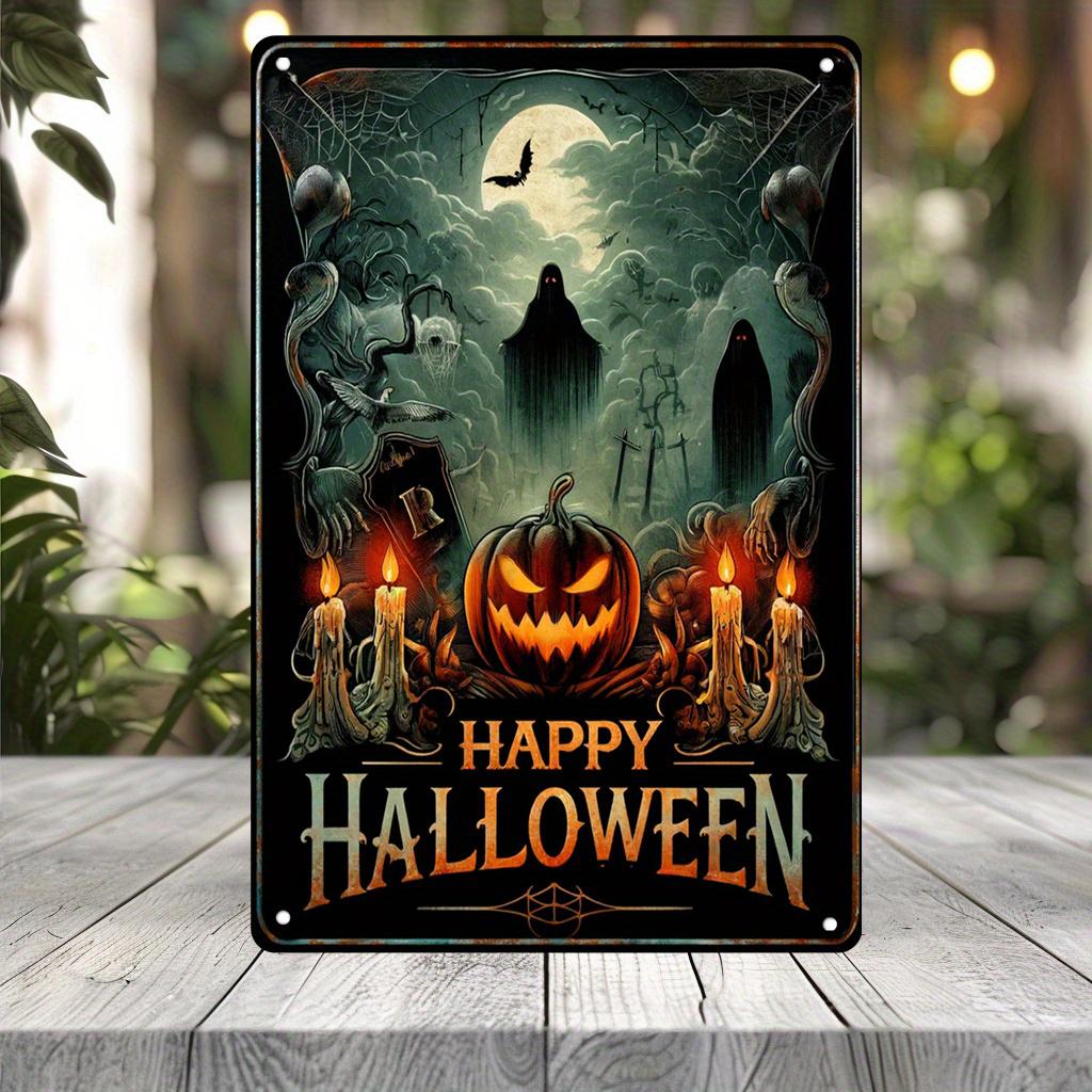 Vintage Witch Metal Tin Sign Wall Decor Retro Black Cat Witchy Art Signs for Home Decor Gifts