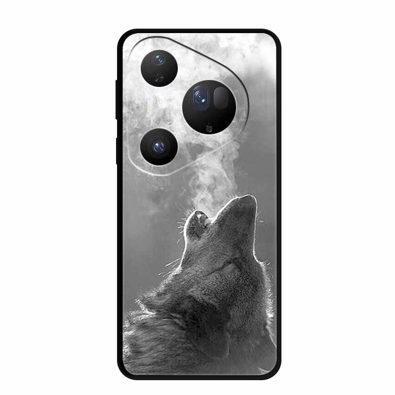 For Huawei Pura 80 Ultra 5G Case Wolf Tiger Lion Cat Black Silicone Soft Phone Case For Huawei Pura80 Ultra Back Cover Case Para