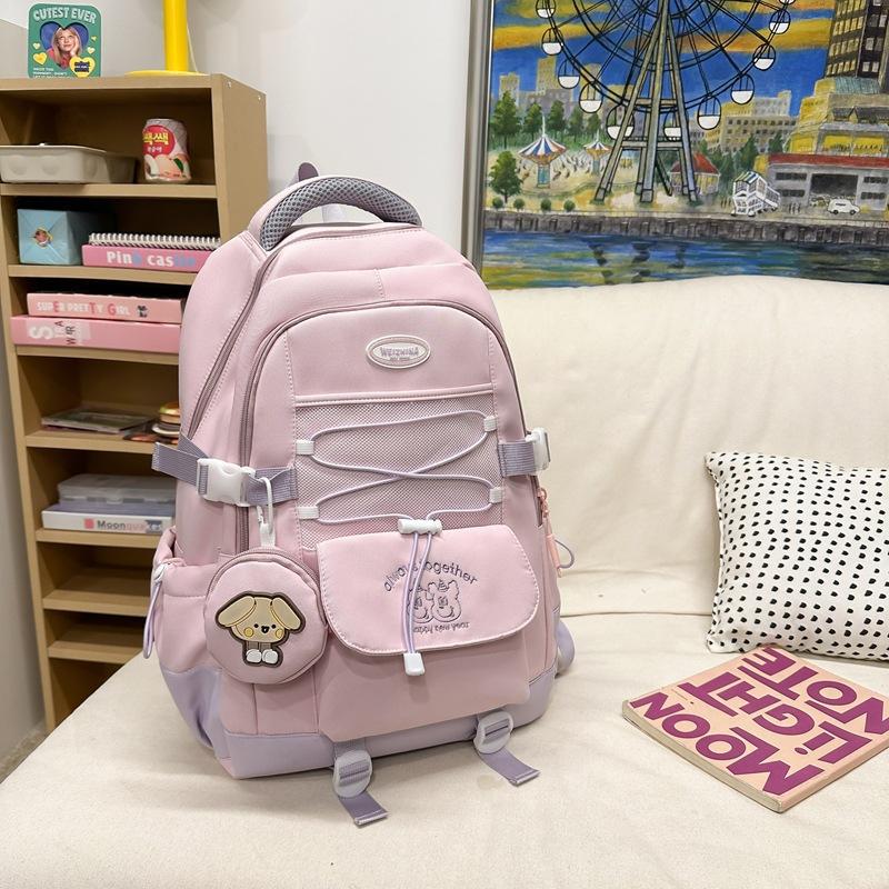 Schoolbag contrasting color simple schoolbag women's 1011 new Korean version ins high-quality backpack for primary and secondary school students