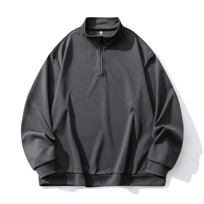 Plus Size Hoodie Men's Long Sleeved Hoodie Hong Kong Style Stand-up Collar Hoodie