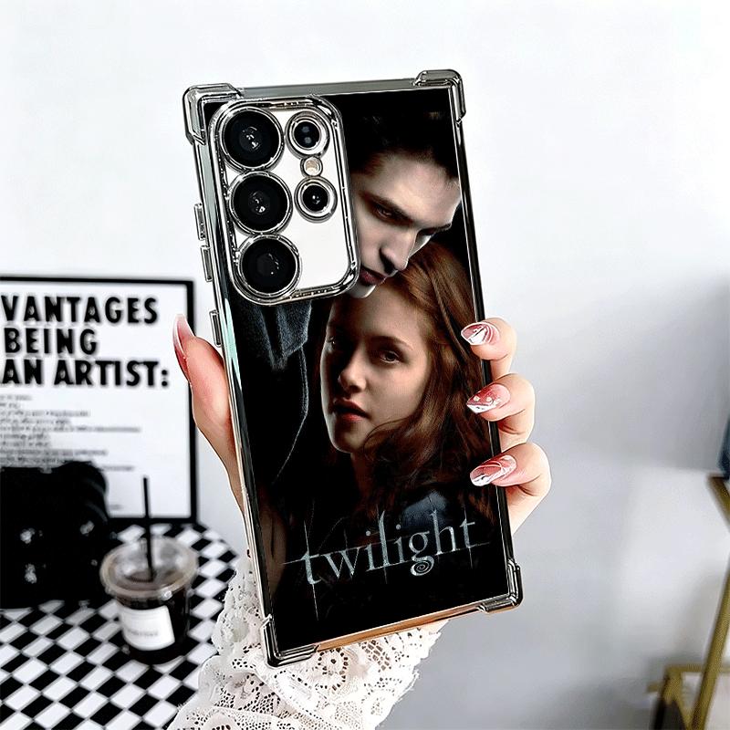 Twilight Saga Edward Plating Phone Case For Samsung Galaxy S24 S25 FE S26 Edge S23 Ultra S22 S21 Plus S20 Anti-Fall Airabag Cove