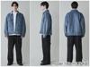 WEGO Unisex Knit Melton Zip Blouson Outerwear Cold Weather Solid Check Oversized Korean Size Type A Blue Men's Coat, Outerwear, Jacket, Pattern,